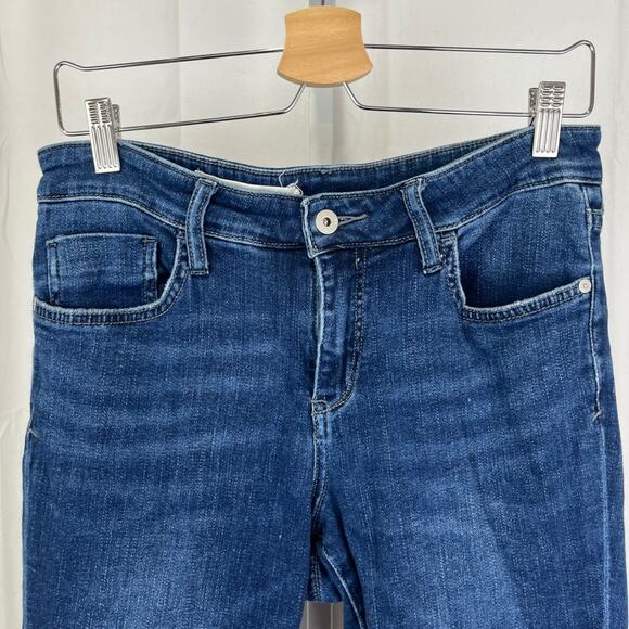 PILCRO EST S Anthropologie Step Hem Skinny Ankle Jeans Mid Rise 5 Pocket Blue - Picture 5 of 10